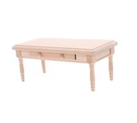 FRCOLOR Scale Wooden Dollhouse Coffee Table with Drawer Miniature Tea Table for Doll House Accessories Authentic Texture Mini House Furniture for Play and Collectibles