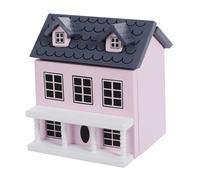 FRCOLOR Scale Wooden Micro Villa Ornament Smooth Surface Decorative Miniature Dollhouse for Desktop Bookshelf Decor Cute Pink Tiny Cottage Accent