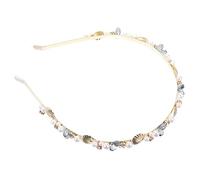 FRCOLOR Seashell Headband Mermaid Headpiece Bridal Tiara Pearl Alloy Metal Hair Hoop Beach Wedding Headpiece for Women Girls Sea Shell Crown Party Hair Accessory