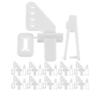 FRCOLOR Self-locking Control Horns with Clevis and Screws Plastic White 50 Sets 4 Hole Lightweight Servo Horns with Easy Installation for Rc Airplane Model Aircraft