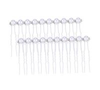 FRCOLOR Set of 20 Women's u Shape Hair Pins Pearl Rhinestone Elegant Bridal Clips