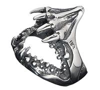 FRCOLOR Shark Mouth Punk Ring for Men Fashion Jewelry Durable Cool Design for Parties Daily Wear Unique Finger Accessory