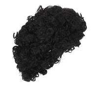 FRCOLOR Short Afro Curly Wig for Women Lightweight High Temperature Fiber Hairpiece Realistic Natural Curls Easy Maintenance Black Short Wavy Styled Cosplay Party Hair