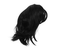 FRCOLOR Short Bob Wig Black Natural Looking Straight Wig with Bangs for Women Easy Styling Cosplay Hair for Halloween Parties and Daily Wear High Temperature for Comfort