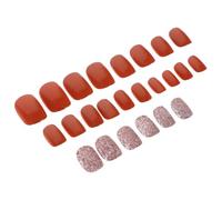 FRCOLOR Short Wearable Fake Nails for Decorative Press on Nails with Chic Style Metal and Pp Material for Manicure