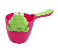 FRCOLOR Shower Bath Water Rinser with Non Slip Handle Safe Hair Washing Scoop for Shower Outlet Design for Controlled Water Spray Frog Shaped Cups Rose Red Green