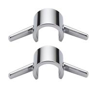 FRCOLOR Shower Rod Towel Hook 2pcs ABS Material Silver Easy Installation Strong Clasp Suitable for Small Bathrooms Shower Accessories