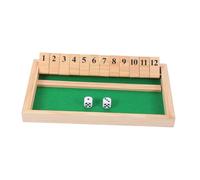 FRCOLOR Shut The Box Dice Game Wooden Board with Multifaceted Play Modes Portable Family Table Mat Game for Adults Creative Bar Dice Style for Home Classroom Pub Parties