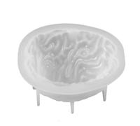 FRCOLOR Silicone Brain Shape Mold for Candle Making and Soap Making, White DIY Halloween Mold for Epoxy Crafts and Personal or Professional Use, Scary Human Brain Design