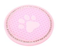 FRCOLOR Silicone Car Cup Coaster Mat for Drink Anti-scald and Anti-skid Features, Easy Installation and Sturdy Design, Elegant Pink Cup Holder Placemat for Vehicle Interior Use