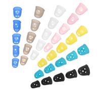 FRCOLOR Silicone Finger Protectors Assorted Colour Fingertip Covers for Guitar Practice 35pcs Comfortable Fit Finger Cots Versatile Design for Injury Protection and Playing