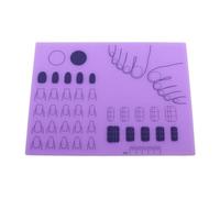 FRCOLOR Silicone Nail Art Stamping Mat with Ruler and Colour Testing Area Flexible Manicure Workspace Protector for Nail Polish Practice and Sticker Guide 11X8.3 Inch Purple Desk Mat