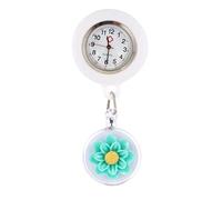 FRCOLOR Silicone Nurse Watch Cute Cartoon Flower Design Portable Clip Watch for Female Vet Nurses