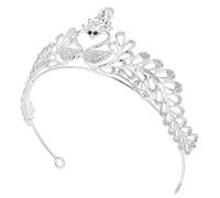 FRCOLOR Silver Alloy Swan Modeling Bridal Tiara Rhinestones, Elegant Girl Crown Prop for Wedding Banquet and Photography Accessories Random Color Random Color
