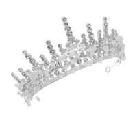FRCOLOR Silver Crystal Princess Tiara Bridal Wedding Crown Rhinestone Headpiece for Women Bride Christmas Party Hair Accessory