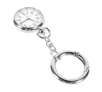 FRCOLOR Silver Nurse Hanging Watch for Doctors and Nurses with Luminous Pointer Glow the Dark, Portable Stainless Steel and Glass Pocket Watch Suitable for Work Clothes and Holiday
