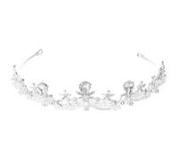 FRCOLOR Silver Rhinestone Bridal Crown Baroque Wedding Headdress Elegant Bride Party Tiara Headwear for Women