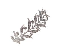 FRCOLOR Silver Rhinestone Bridal Crown Headband Elegant Leaf Design Wedding Hair Accessory for Bride Bridesmaid Chic Photoshoot and Cosplay