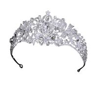 FRCOLOR Silver Rhinestone Bridal Hair Accessories Wedding Crown Headband for Bride Bachelorette Pageant Hair Jewelry