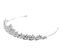 FRCOLOR Silver Rhinestone Bridal Tiara Crown Headpiece with Comfortable and Secure Fit, Zinc Alloy Sparkling Crown for Bride, Weddings, Birthdays, and Formal Occasions