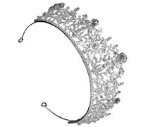 FRCOLOR Silver Rhinestone Crown Bridal Headdress Lightweight and Comfortable to Wear for Wedding Decorations Elegant and Dazzling Zinc Alloy Tiara Creating A Romantic Atmosphere