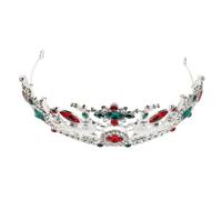 FRCOLOR Silver Rhinestone Princess Crown with Reindeer and Snowflake Design Bridal Headpiece for Women Christmas Wedding Party Halloween Cosplay Hair Accessory Festive Ice Theme Elegant