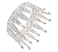 FRCOLOR Silver Rhinestone Wedding Crown Headband for Women, Elegant Alloy Crystal Bridal Hair Accessory Enhancing Wedding and Birthday Party Attire