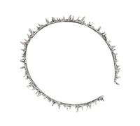 FRCOLOR Silver Thorn Crown Headband for Women Handcrafted Lightweight King and Queen Tiara Festival Hair Accessories for Halloween Birthday Prom Easter Party Costume