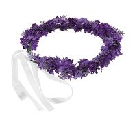 FRCOLOR Simulated Lavender Wreath Headband Floral Headpiece for Women for Beach Vacation and Wedding Guest Attire Lightweight and Comfortable Design