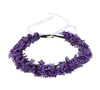 FRCOLOR Simulation Lavender Wreath Headband Comfortable Cloth Floral Accessory for Seaside Weddings Parties and Special Occasions