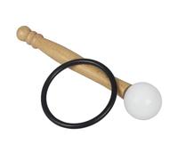 FRCOLOR Singing Bowl Mallet Set with Hard Wooden Handle and White Rubber - Tibetan Meditation Bowl Striker for Sound and Chanting Sessions - 2pcs Accessories Kit