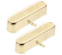 FRCOLOR Single Coil Pickup Cover Open-top Metal Protector Brass for Electric Guitar 2pcs Single Coil Pickups in Golden Colour, Enhances Expressiveness and Minimizes Interference