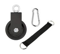 FRCOLOR Single Wheel Pulley Strap with Hook for Triceps and Back Training, 360 Degree Rotation Nylon and Metal Cable Pulley for Home Gym Fitness Equipment