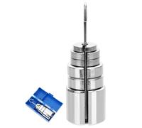 FRCOLOR Slotted Weight Set with Hanger Steel Slotted Mass for Experiment Use Polished Surface 10G-200G for Junior High School Physics