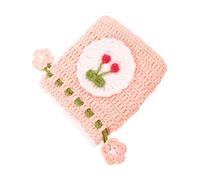 FRCOLOR Small Drawstring Crochet Bag for Women Portable Earphone Pouch Change Storage Stylish Woolen Yarn Coin Purse for Everyday Essentials for Traveling and Fashionable Accessory