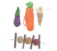 FRCOLOR Small Pet Teeth Grinding Chew Set for Hamsters and Rabbits, Natural Molar Chew Sticks for Chinchillas, 1pcs Dental Cleaning Foraging