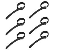 FRCOLOR Snow Crampon Straps, 3 Pairs Heavy Duty Replacement Binding Straps for Ice Crampons and Mountaineering Straps, Black Nylon and Metal, Secure Fit for Hiking