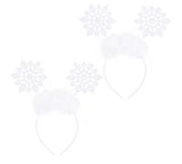 FRCOLOR Snowflake Headband for Women, Christmas Head Boppers Christmas Hair Hoop Snowflake Hairband Hair Accessories,2pcs