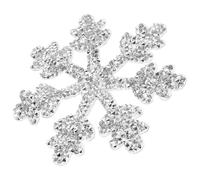 FRCOLOR Snowflake Rhinestone Appliqué Patch 9.5cm Silver Sparkling Crystal Flower Sew-on Clothes and Hat Decoration Wear-Resistant Small Coat and Hat Accessory for Winter Embellishment