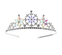 FRCOLOR Snowflake Rhinestone Crown, Christmas Snowflake Headband Tiara Kids Princess Crown Silver