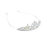 FRCOLOR Snowflake Rhinestone Crown, Christmas Snowflake Headband Tiara Kids Princess Crown Silver