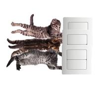 FRCOLOR Socket Sticker Wall Decals Cat-Shaped PVC Removable Wear Resistance Easy to Use Cartoon Wall Stickers for Living Room Home Light Decoration