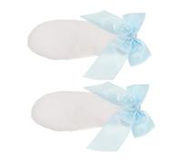 FRCOLOR Soft Plush Bunny Ear Headband with Bow Tie Drop Ears Design for Women Vibrant Sky Blue Color for Cosplay Weddings Birthday Parties and Themed Celebrations
