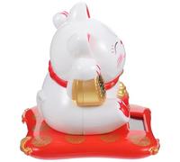 FRCOLOR Solar Powered Lucky Cat Statue with Waving Arm Plastic Craft Ornament for Car and Home Décor, Energy-saving Design for Front Desk or Window Display