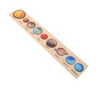 FRCOLOR Solar System Puzzle Board for Kids Wooden Planet Recognition Toy Montessori Learning Game for Toddlers Educational Toy for Home and Classroom