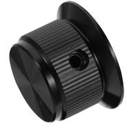 FRCOLOR Solid Aluminum Potentiometer Knob Black Knurled Bass Volume Caps Replacement for Electric Guitar Amplifier Control Volume Effect Knobs Sturdy Shaft Compatible