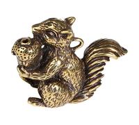 FRCOLOR Solid Brass Squirrel Incense Holder Keychain Pendant, Delicate Brass Craft Ornament for Desktop Decoration and Key Accessory, Vintage Squirrel Hanging Charm for Arts and Jewelry