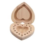 FRCOLOR Solid Wood Essential Oil Box Portable Aromatherapy Oil Organizer Heart-Shaped Capsule Holder Storage Grids