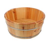 FRCOLOR Solid Wood Footbath for Soaking Feet Bucket Wooden Foot Soak Tub Deep Basin for Pedicure Spa Use at Home Bath Bucket