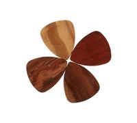 FRCOLOR Solid Wood Guitar Picks 4pcs Boxed Natural Wooden Plectrums for Acoustic and Electric Guitar Practice Compact Folk Pick Set